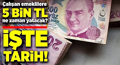 Çalışan Emeklilere 5 Bin Türk Lirası ne zaman yatacak: Detaylar haberimizde!