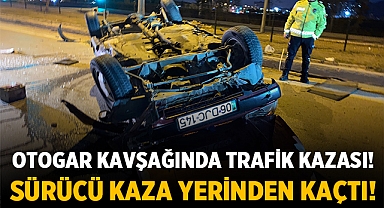 Afyonkarahisar Otogar Kavşağında Trafik Kazası: Takla Atan Otomobilin Sürücüsü Kaçtı!