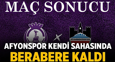 Afyonspor, Diyarbekirspor ile berabere kaldı 0-0