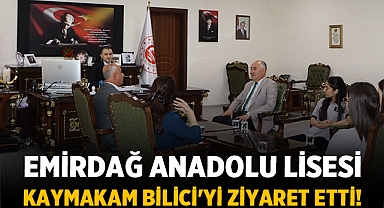 Emirdağ Anadolu Lisesi Münazara Takımı Kaymakam Bilici'yi Ziyaret Etti!