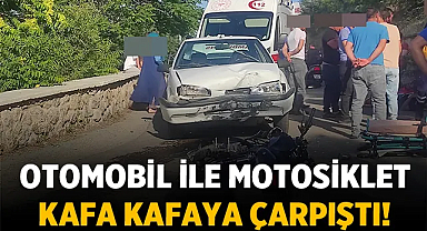 Afyon'da otomobil ile motosiklet kafa kafaya çarpıştı: 2 kişi yaralandı!