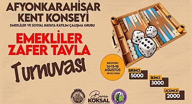 Afyonkarahisar'da Emeklilere Özel Tavla Turnuvası Başlıyor!