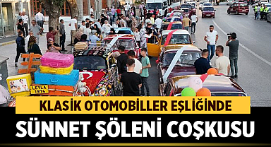 Afyonkarahisar’da Klasik Otomobiller Eşliğinde Sünnet Şöleni Coşkusu