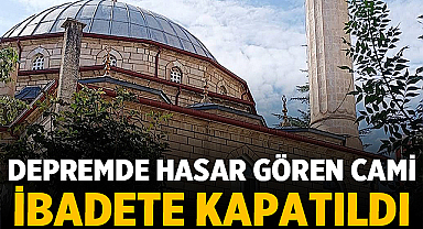 Afyonkarahisar'da depremde hasar gören cami ibadete kapatıldı