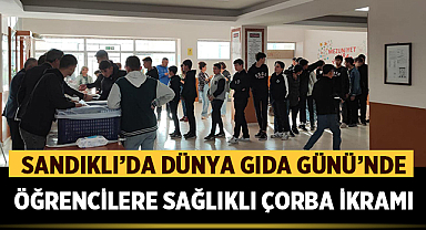 Sandıklı’da Dünya Gıda Günü’nde Öğrencilere Çorba İkramı Yapıldı