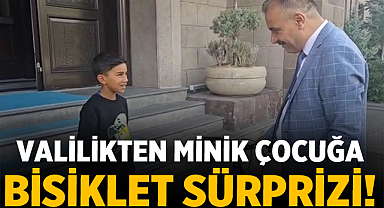 Valilikten Minik Çocuğa Bisiklet Sürprizi!