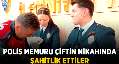 Afyon Valiliği'nden Anlamlı Destek: Polis Memuru Çiftin Nikahında Şahitlik Ettiler