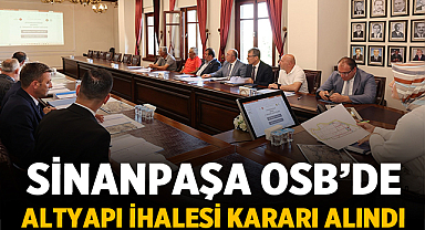 Sinanpaşa OSB’de Altyapı İhalesi Kararı Alındı