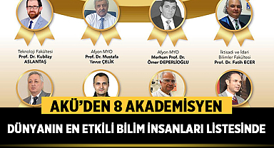 AKÜ’den 8 Akademisyen Dünyanın En Etkili Bilim İnsanları Listesinde