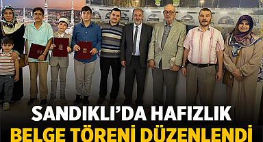 Sandıklı’da Hafızlık Belge Töreni Düzenlendi