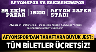 Afyonspor’dan Taraftara Büyük Jest: Tüm Biletler Ücretsiz!