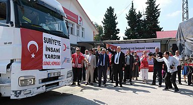 Adana’dan Gazze’ye insani yardım tırları gönderildi