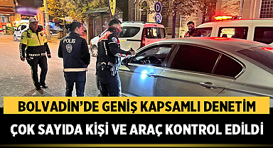 Bolvadin’de geniş kapsamlı denetim: Çok sayıda kişi ve araç kontrol edildi