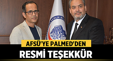 Filistin Sağlık Eğitimi İçin AFSÜ'ye Palmed'den Resmi Teşekkür