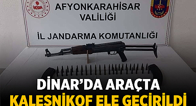 Dinar’da Araçta Kaleşnikof Ele Geçirildi