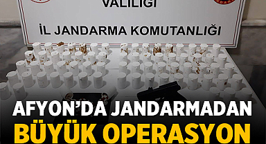 Afyon’da Jandarmadan büyük operasyon: Uyuşturucu ve silah ele geçirildi