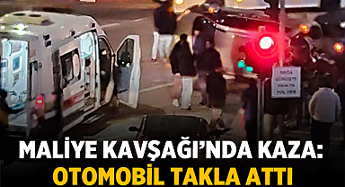 Afyonkarahisar'da Gece Yarısı Maliye Kavşağı'nda Kaza: Otomobil Takla Attı