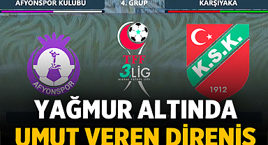 Sağanak yağmur altında alkışlar Afyonspor'a: Maç Sonucu: Afyonspor 0 - Karşıyaka: 0