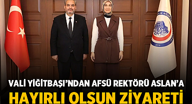 Vali Yiğitbaşı’ndan AFSÜ Rektörü Aslan’a hayırlı olsun ziyareti