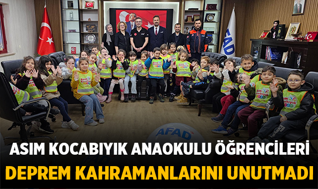 Asım Kocabıyık Anaokulu Öğrencileri Deprem Kahramanlarını Unutmadı