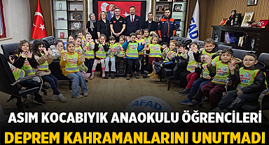 Asım Kocabıyık Anaokulu Öğrencileri Deprem Kahramanlarını Unutmadı