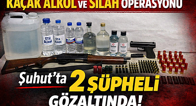 Afyonkarahisar’da Kaçak Alkol ve Ruhsatsız Silah Operasyonu