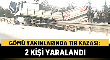 Afyonkarahisar Emirdağ’da tır kazası: Kontrolden çıkan araç bariyerlere çarptı, 2 yaralı