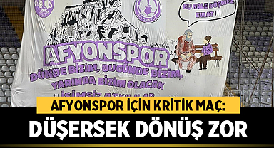 Afyonspor İçin Kritik Maç: Düşersek Dönüş Zor Olur