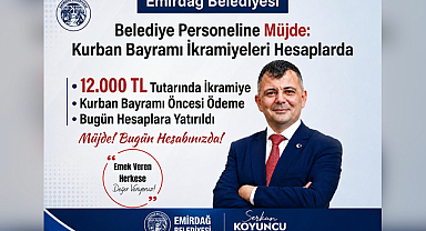 Emirdağ Belediyesinden Personele 12 Bin TL Bayram İkramiyesi
