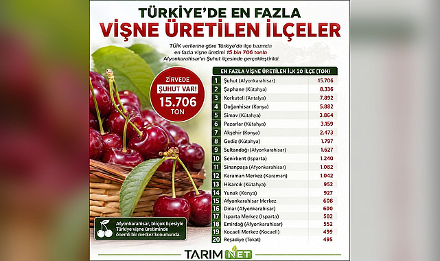 Vişne Üretiminde Zirve Değişmedi: Şuhut Türkiye Birincisi