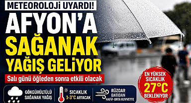 Afyon’a Sağanak Yağış Uyarısı