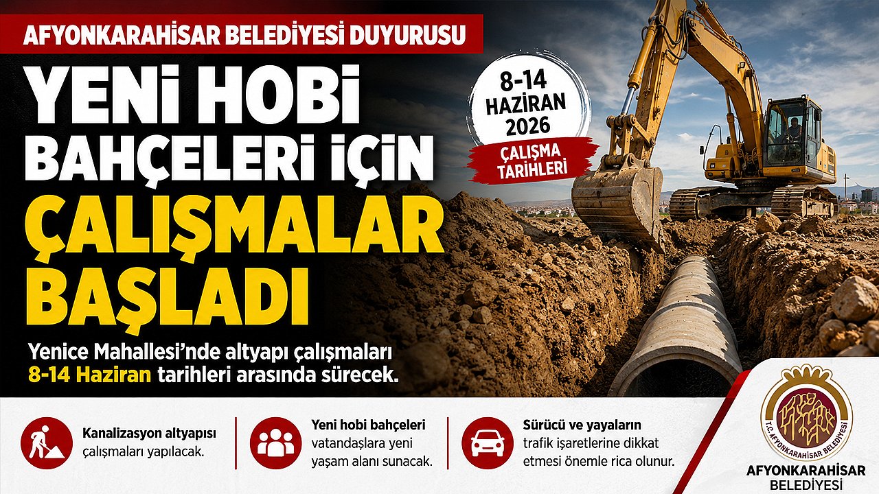 Afyon’da Yeni Hobi Bahçeleri İçin Altyapı Çalışması