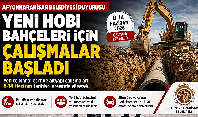 Afyon’da Yeni Hobi Bahçeleri İçin Altyapı Çalışması
