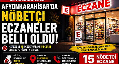 Afyonkarahisar'da Bugünün Nöbetçi Eczaneleri Açıklandı