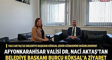 Afyonkarahisar Valisi Dr. Naci Aktaş’tan Belediye Başkanı Burcu Köksal’a ziyaret