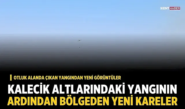 Afyonkarahisar'da Kalecik Altlarındaki Otluk Alanda Çıkan Yangından Yeni Görüntüler