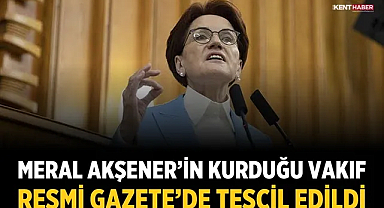 Meral Akşener’in kurduğu vakıf Resmi Gazete’de tescil edildi