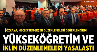 Özkaya, Meclis'ten geçen düzenlemeleri değerlendirdi
