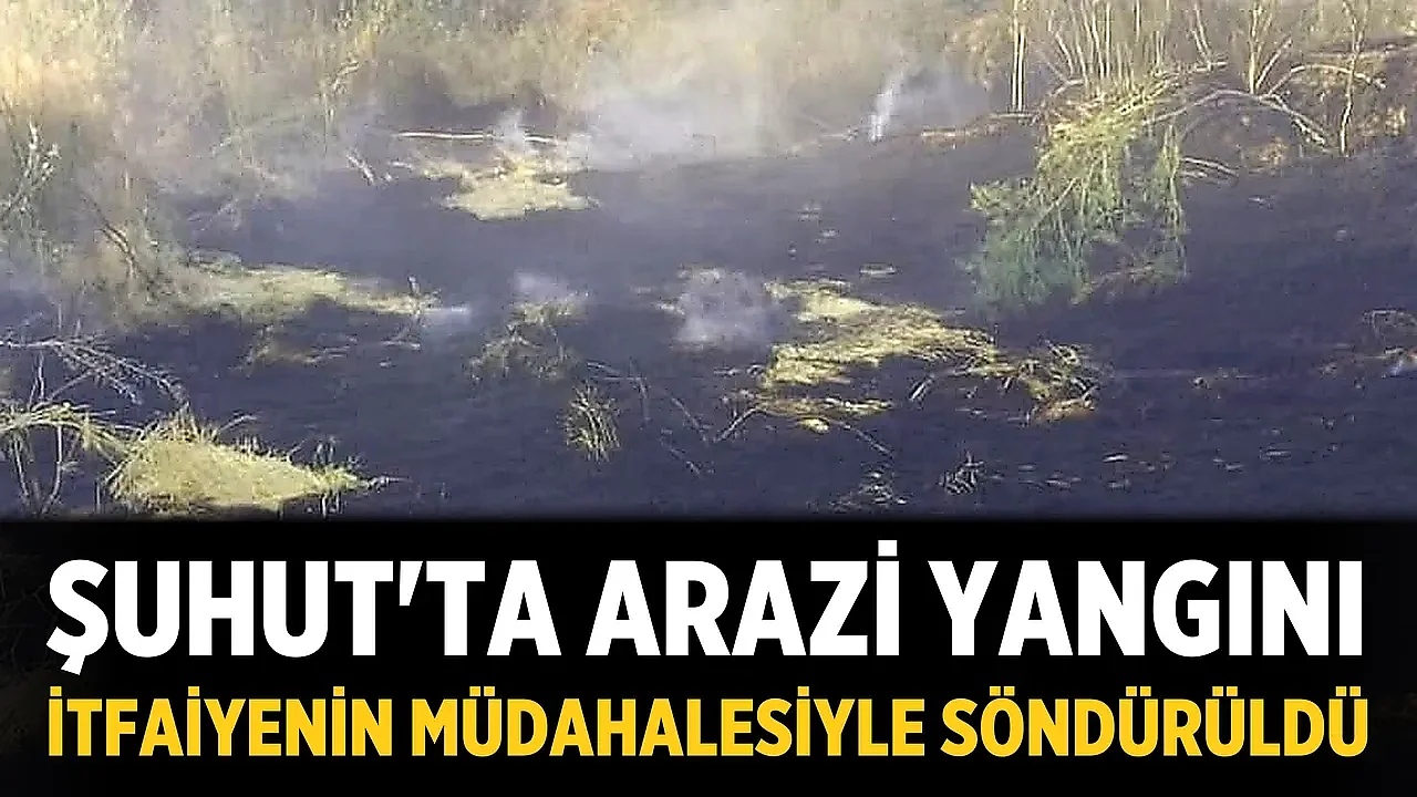 Şuhut'ta arazi yangını itfaiyenin müdahalesiyle söndürüldü