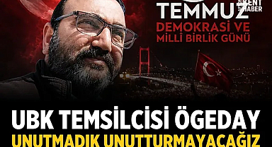 UBK Temsilcisi Ögeday: Unutmadık, Unutturmayacağız