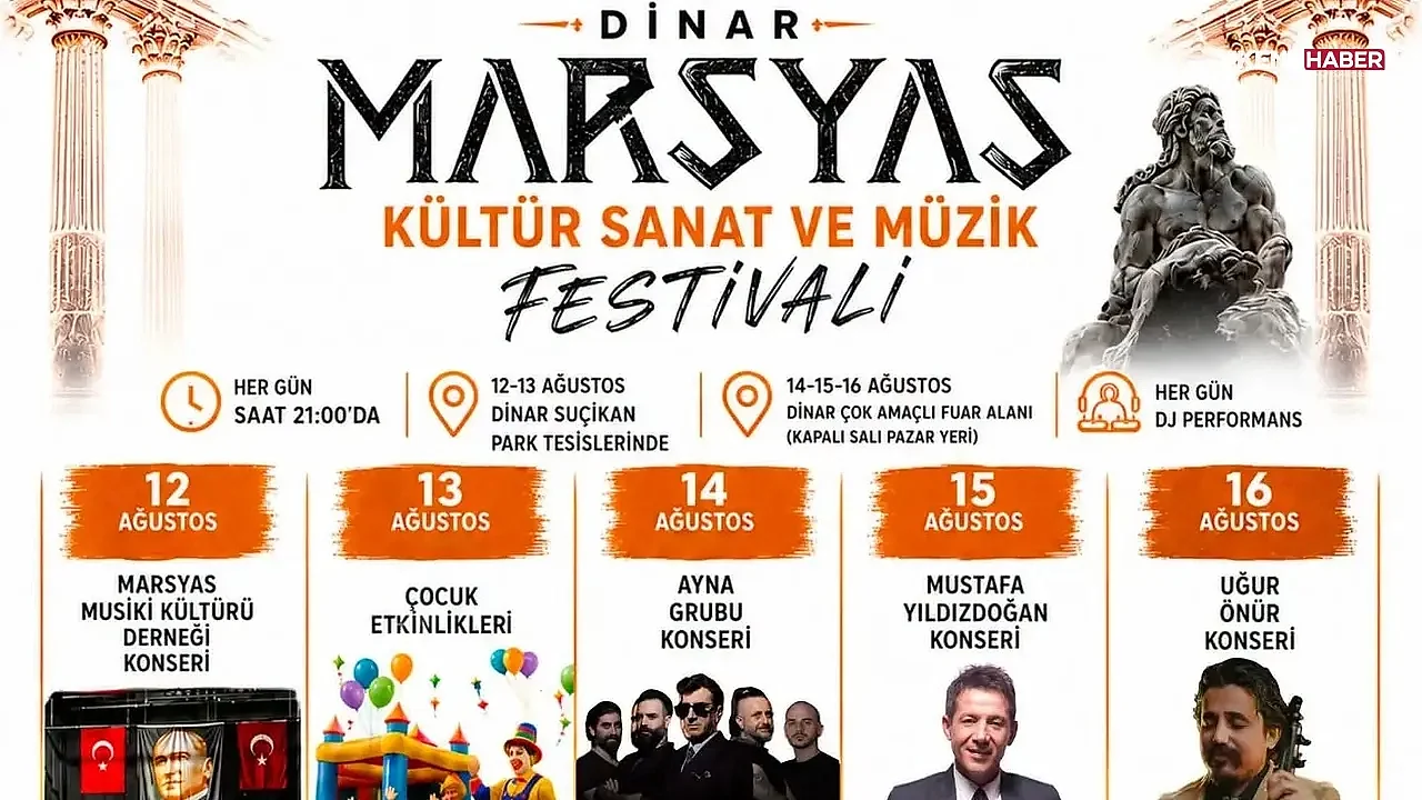 Dinar'da 5 günlük festivalde konser ve etkinlik takvimi belli oldu