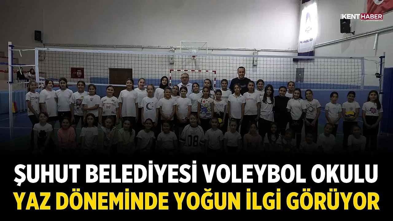 Şuhut Belediyesi Voleybol Okulu yaz döneminde yoğun ilgi görüyor