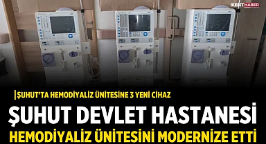 Şuhut’ta hemodiyaliz ünitesine 3 yeni cihaz
