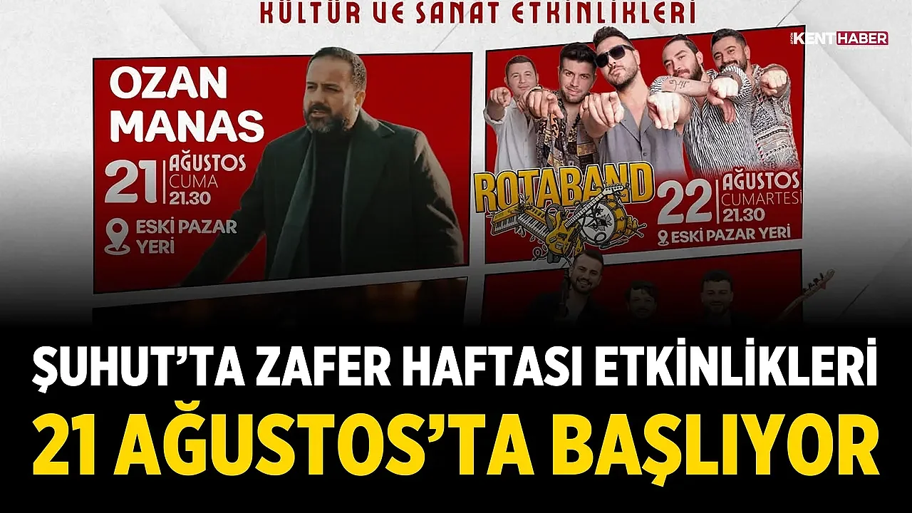 Şuhut’ta Zafer Haftası etkinlikleri 21 Ağustos’ta başlıyor