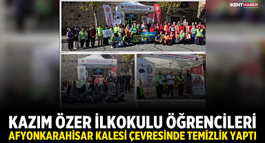 Kazım Özer İlkokulu Öğrencileri Afyonkarahisar Kalesi Çevresinde Temizlik Yaptı
