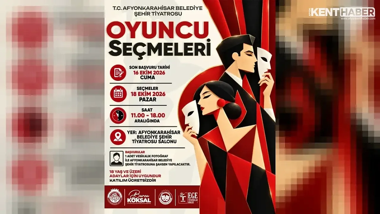 Afyonkarahisar Belediye Şehir Tiyatrosu Yeni Sezon Oyuncu Seçmelerini Başlattı
