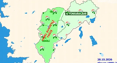Afyonkarahisar'da 29 Ekim'de Sağanak Yağış Bekleniyor