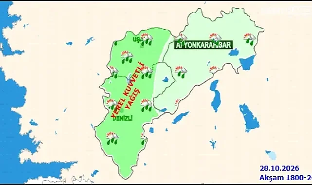 Afyonkarahisar'da 29 Ekim'de Sağanak Yağış Bekleniyor
