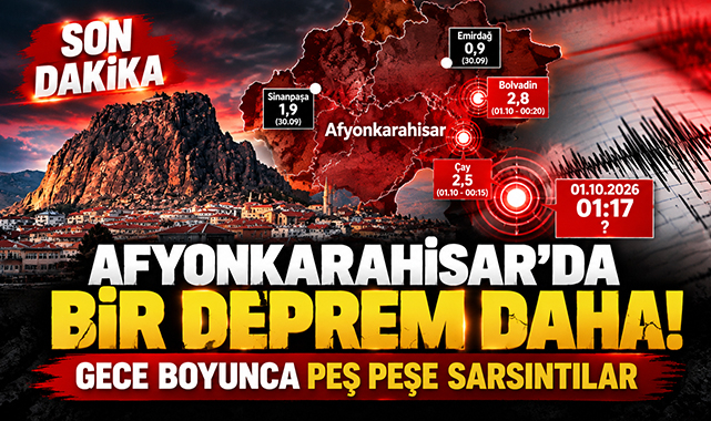 Afyonkarahisar'da bir deprem daha! Gece boyunca peş peşe sarsıntılar