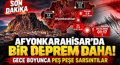 Afyonkarahisar'da bir deprem daha! Gece boyunca peş peşe sarsıntılar